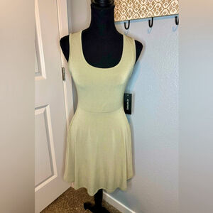 & Harmony Women’s Casual Mini Dress Khaki Green Sleeveless A-Line | Sz Medium